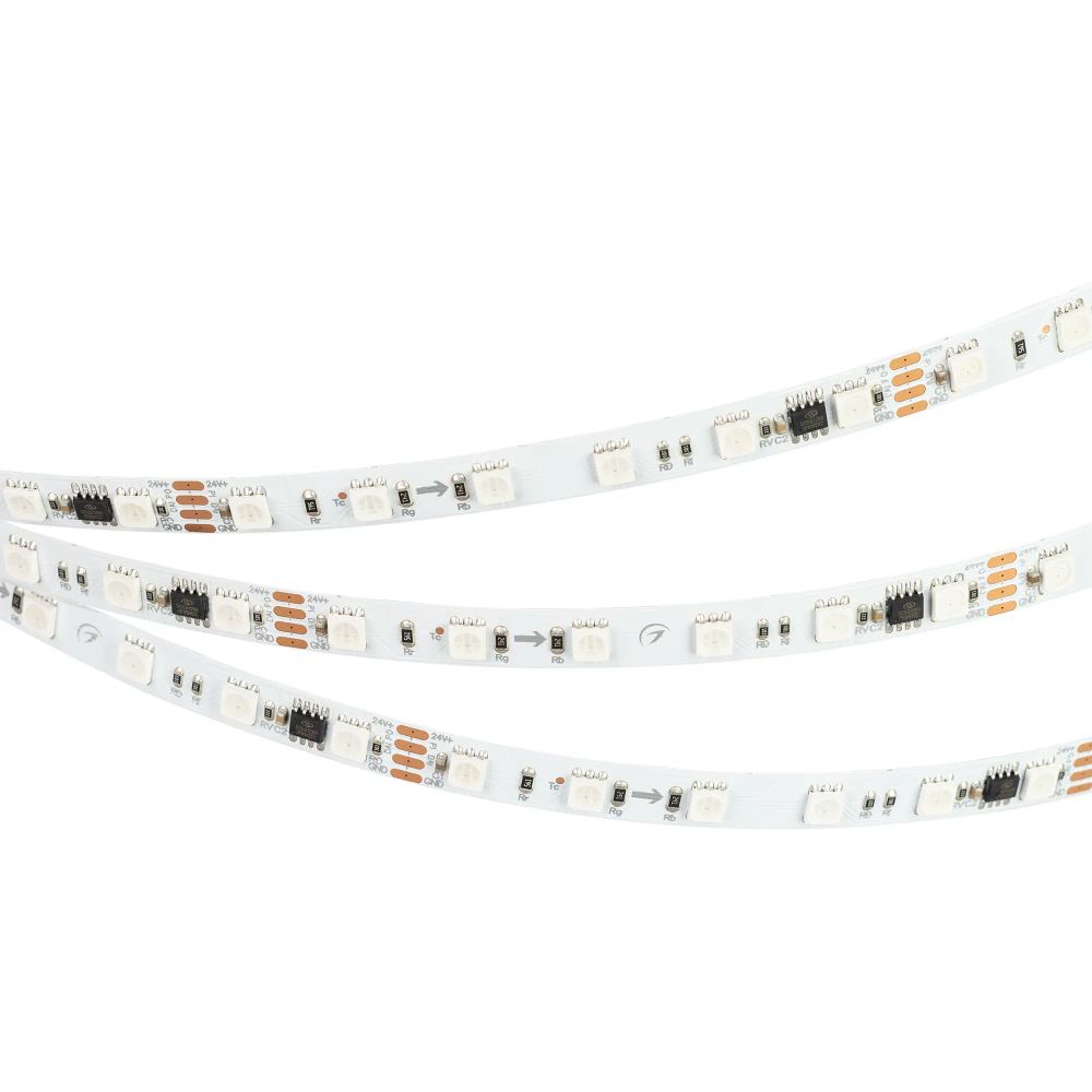 Светодиодная лента DMX-B60-10mm 24V RGB-PX6 (15 W/m, IP20, 5060, 5m) (Arlight, -) 033448