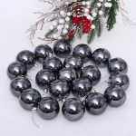 Новогодние шары 6 см (набор 24 шт) «Глянец», графит