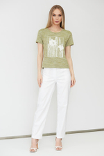 22525 Джемпер женский (зеленый меланж)