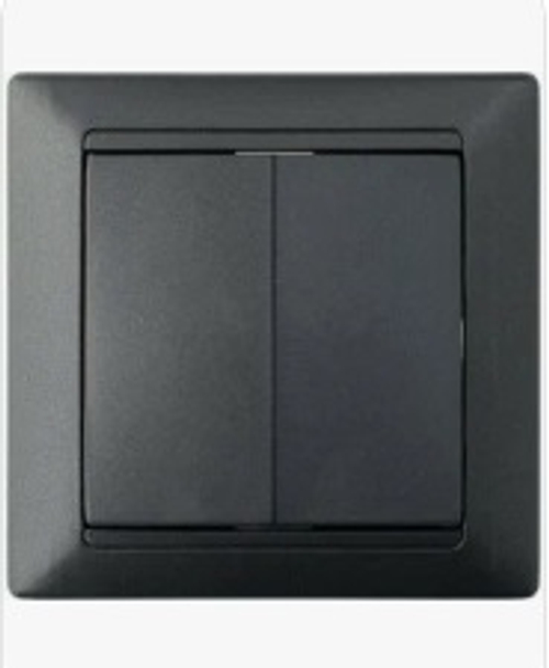 Выключатель 2 кл с рамкой СУ черный графит 510-803