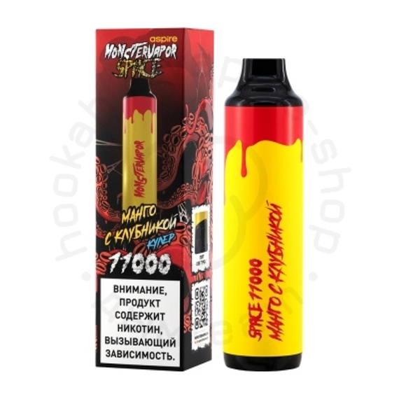 Одноразовая ЭС MONSTERVAPOR SPACE 11000 с ароматом Манго с клубникой, кулер, 20мг/см3, 11 мл. (М)