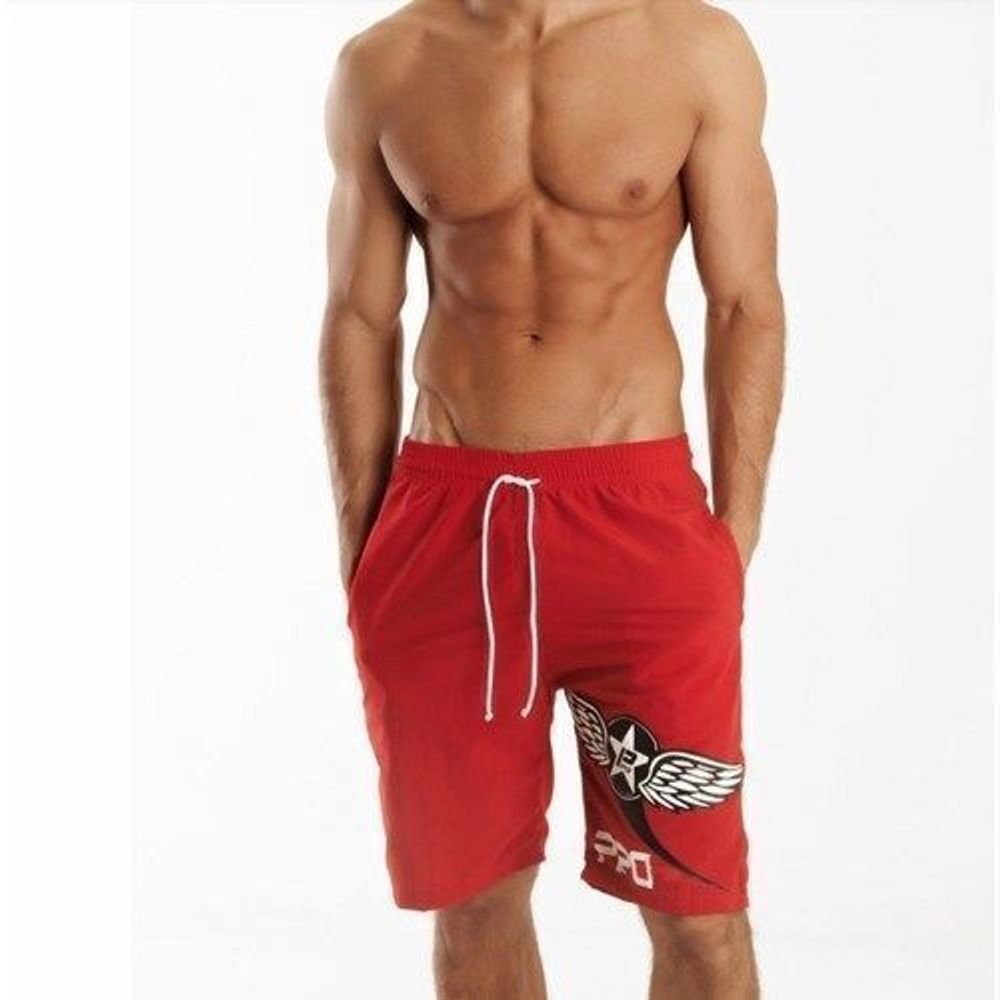 Мужские шорты красные пляжные Asitoo Red Pipe Beach Shorts York