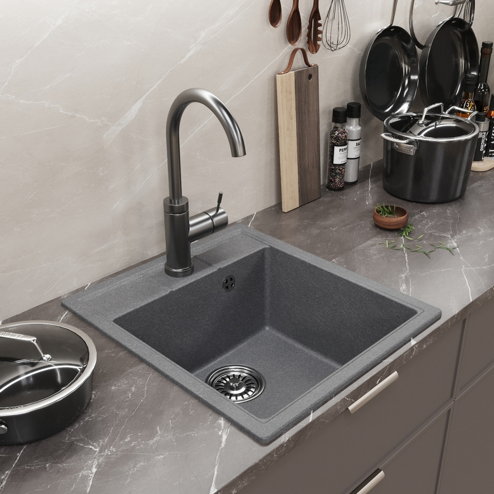 Мойка ML-GM28 КОМФОРТ графит (342), 450*500*190мм