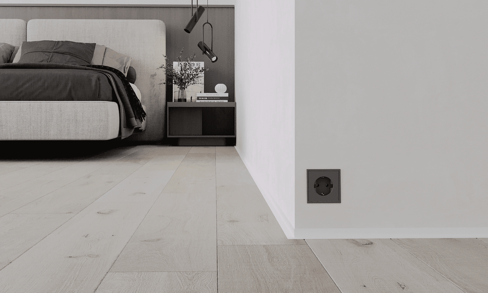 Микроплинтус для пола L-образный белый матовый, алюминиевый, 26×16×2500 мм