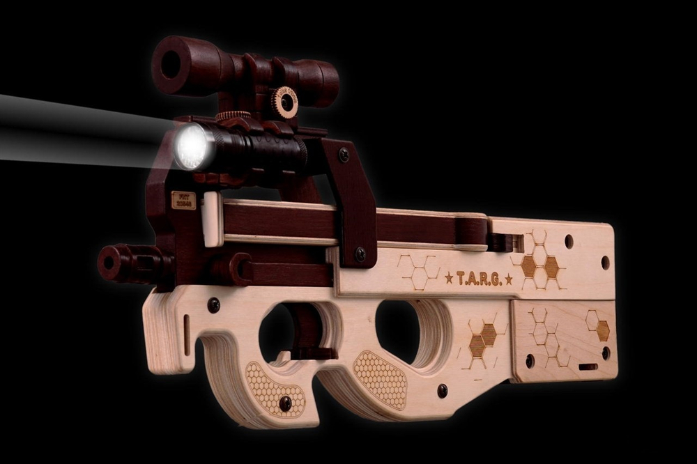 Пистолет-пулемет WASP от TARG - деревянный конструктор, сборная модель, 3d пазл
