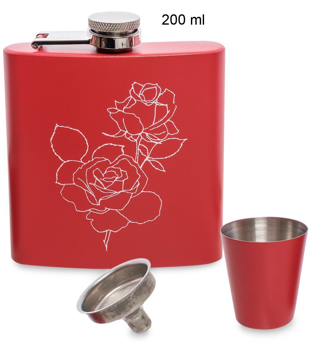 GT-74 Подарочный набор фляжка 200 мл со стопкой «Роза»