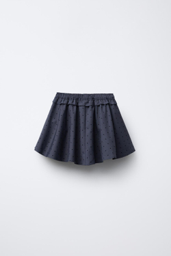 ZARA ЮБКА-ШОРТЫ С ФЛОКОВЫМ ПРИНТОМ, АНТРАЦИТОВО-СЕРЫЙ