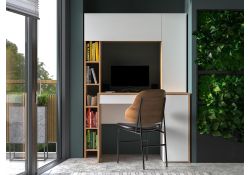 Письменный стол Комфорт 12.71 116,7х60,2х165,4 дуб золотой craft / белая аляска