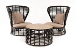 "Парма" кофейный комплект из искусственного ротанга, цвет бронзовый