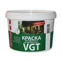 Краска моющаяся для наружных и внутренних работ VGT ВД-АК-1180, белоснежная, 15 кг, 13812