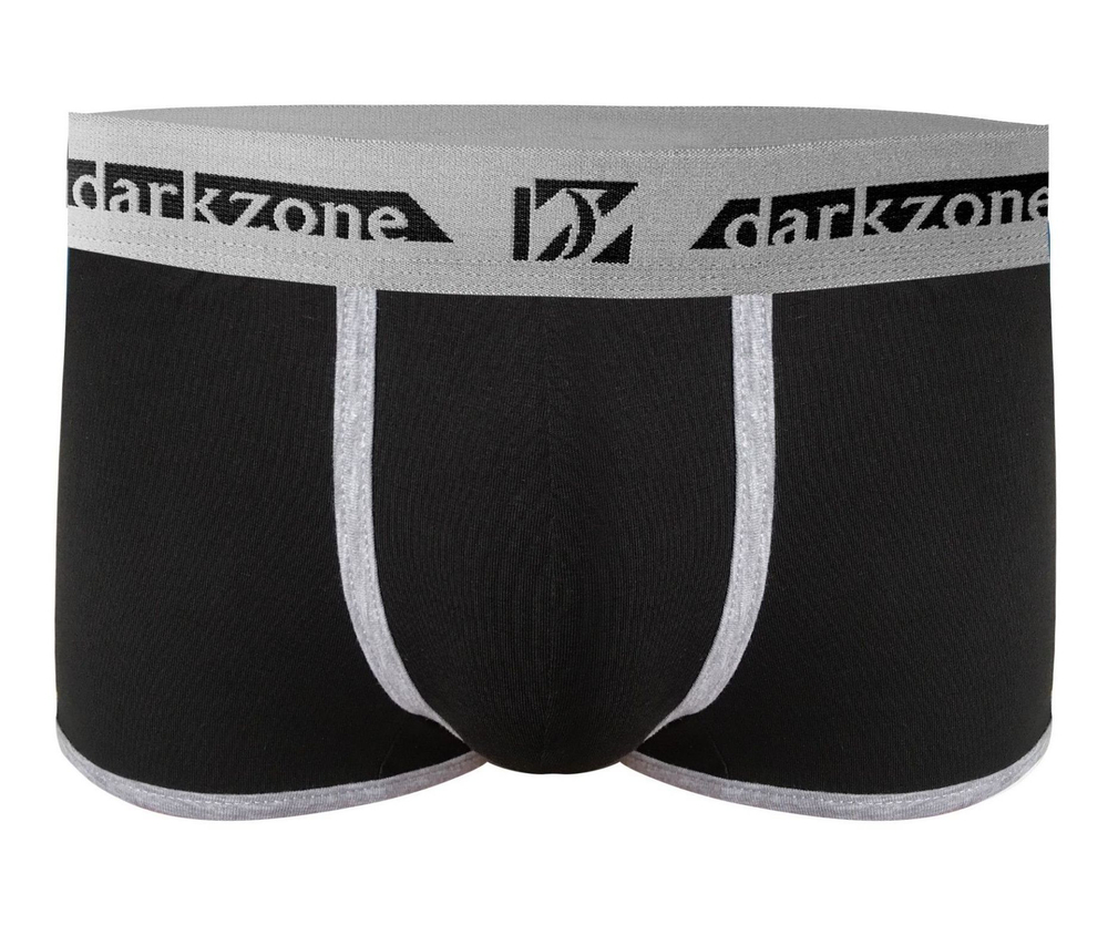 Черные трусы-боксеры с контрастной отделкой и резинкой (Размер: L) (Цвет: черный)