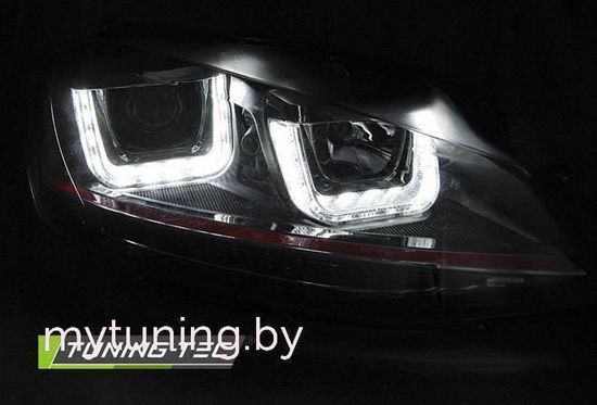 Фары передние U-LED LIGHT DRL BLACK RDD LINE SEQ для VW GOLF 7 11.12-17