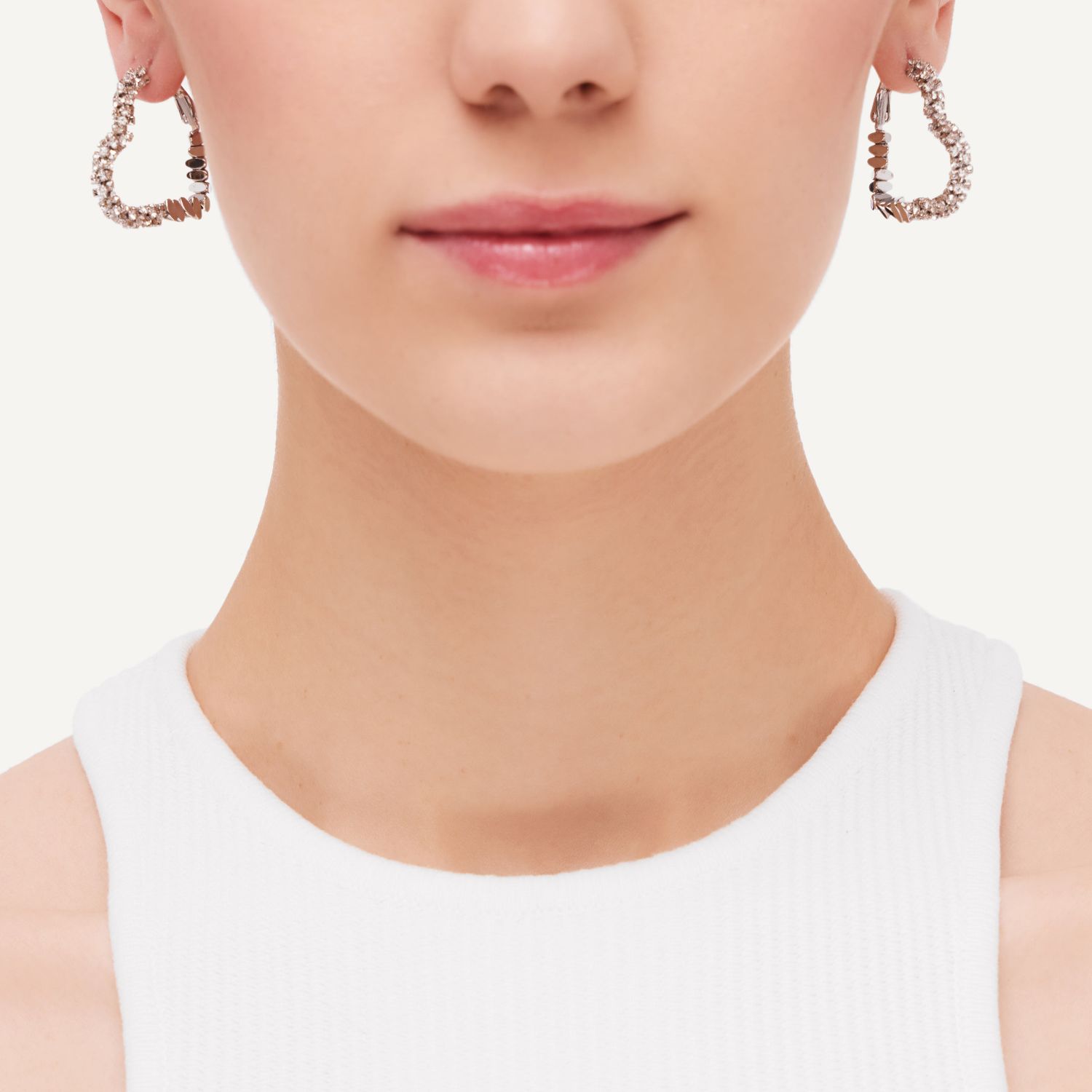 Серьги Glittering Heart Earrings – Silver