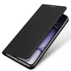 Чехол книжка из кожи черного цвета для OnePlus Nord CE6 Lite и Realme P4x, серия Skin Pro Series от Dux Ducis