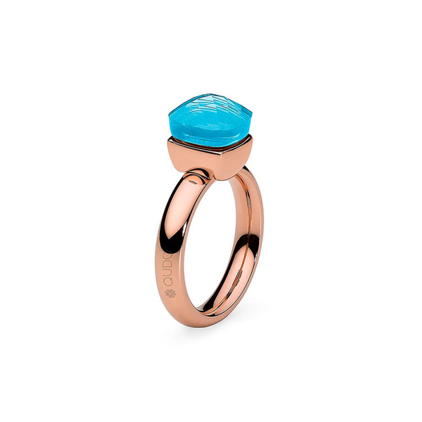 Кольцо Qudo Firenze dark aquamarine 16.5 мм 610908/16.5 BL/RG размер 16,5