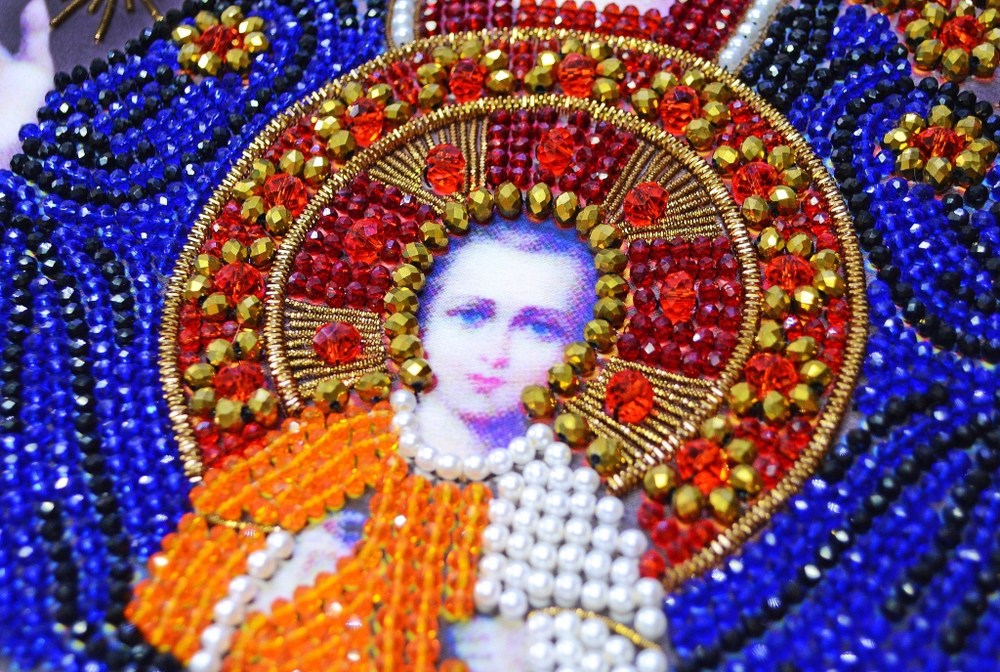 Принт-И1 Ткань с нанесенной авторской схемой Богородица "Знамение"