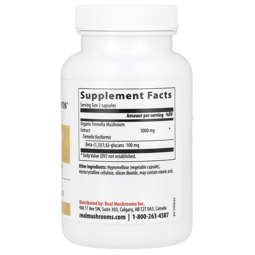 Real Mushrooms, Tremella, порошок экстракта грибов, 120 капсул