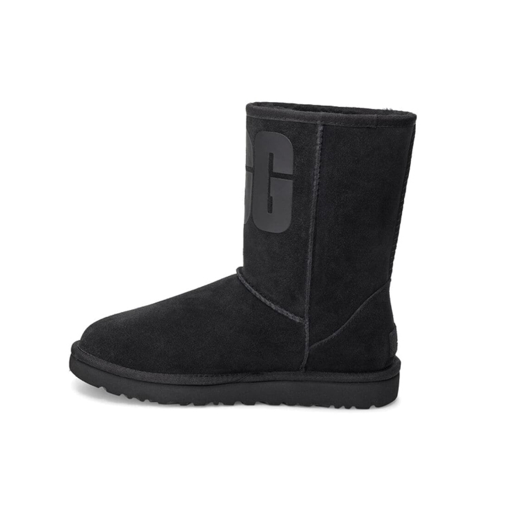 Сапоги UGG CLASSIC SHORT Rubber Logo, 1108230-BLK