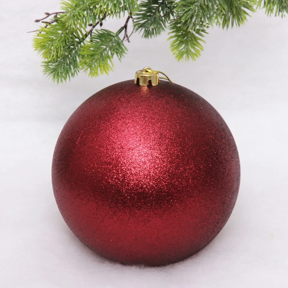 Новогодний шар 20 см «Глиттер», рубин