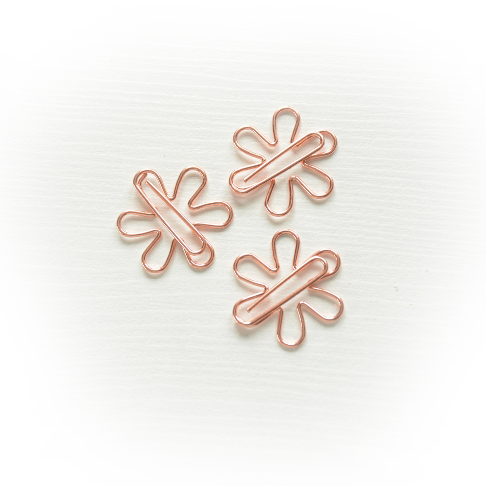 Скрепка фигурная "Цветок", 2,5 см, розовое золото