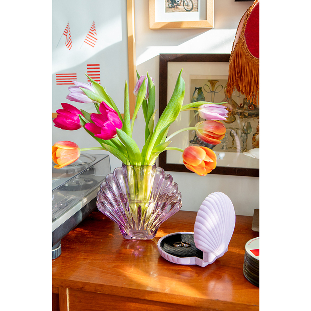 Ваза для цветов seashell, 18,5 см, лиловая