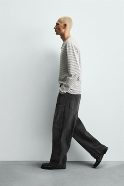 ZARA ДЖИНСЫ RELAXED FIT, УГОЛЬНЫЙ