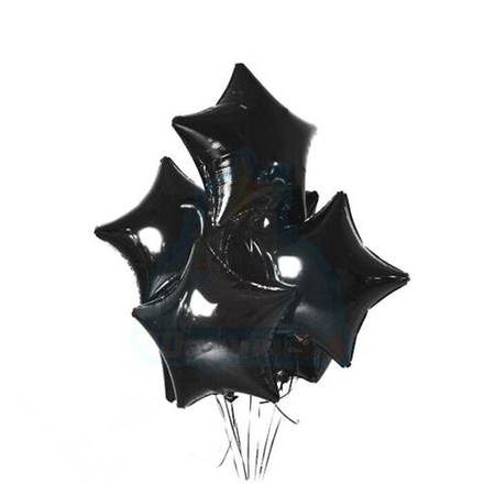 Фонтан из воздушных шаров "Черные звезды" - 9 звезд