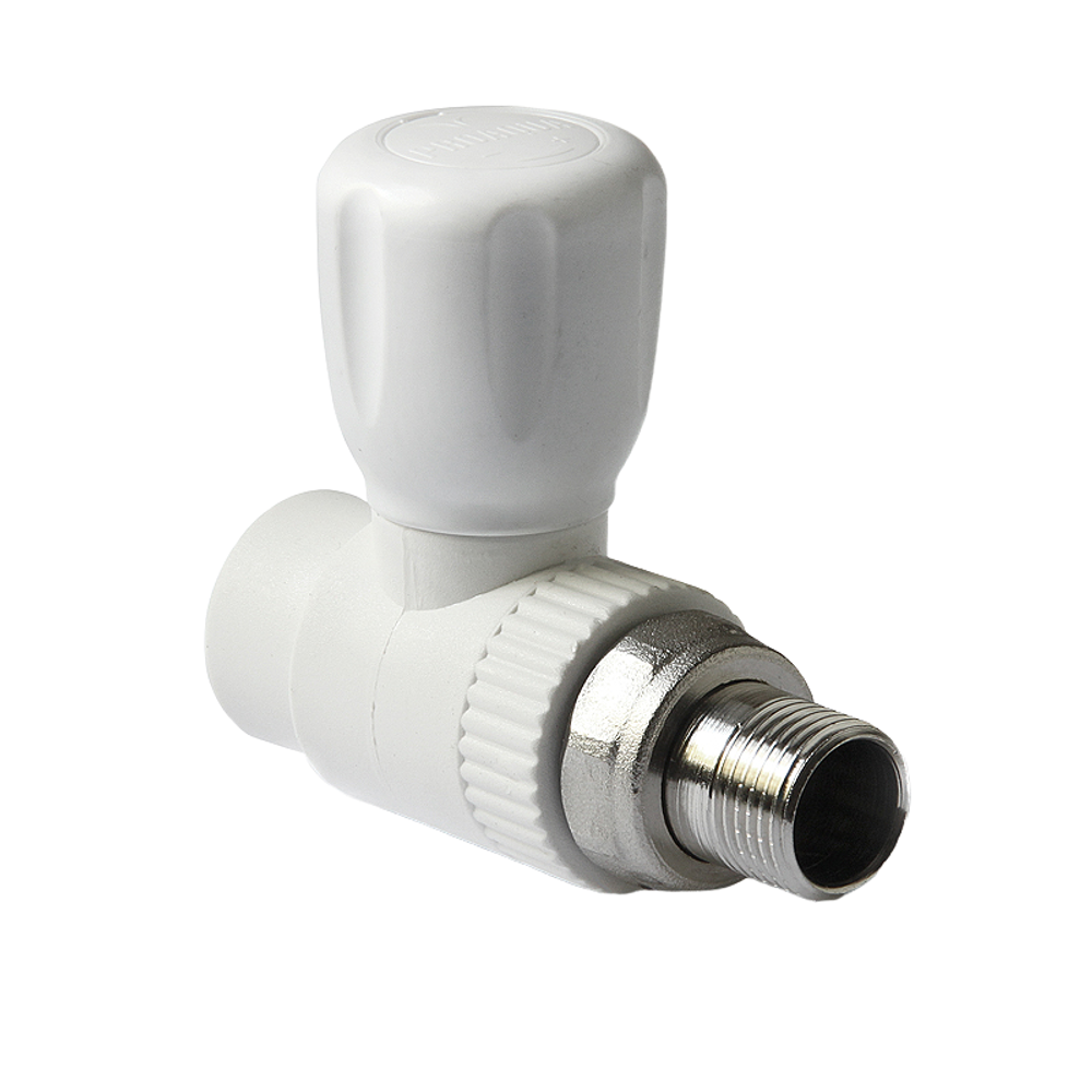 Кран радиаторный Ø 20*1/2 прямой ППР (белый)