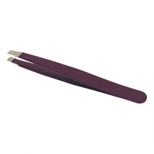 DEWAL Beauty Пинцет для коррекции бровей скошенный TTW-26W фиолетовый 96мм