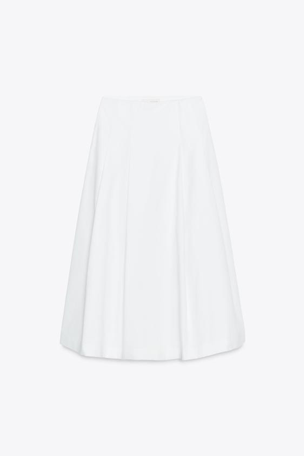 ZARA ЮБКА МИДИ СО СКЛАДКАМИ, БЕЛЫЙ