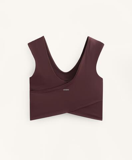 Oysho Топ Comfortlux, шоколадно-коричневый