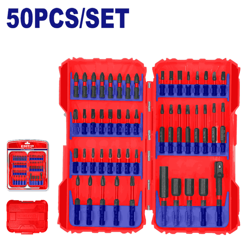 Набор EMTOP ударных бит 50шт (ESBT05001)