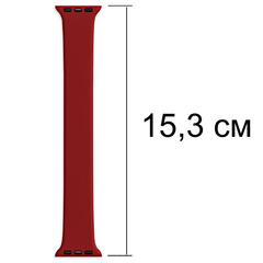 Силиконовый эластичный ремешок без застежек 42 мм / 44 мм / 45 мм / 49 мм для Apple Watch (размер - 153 мм) (Бордовый)
