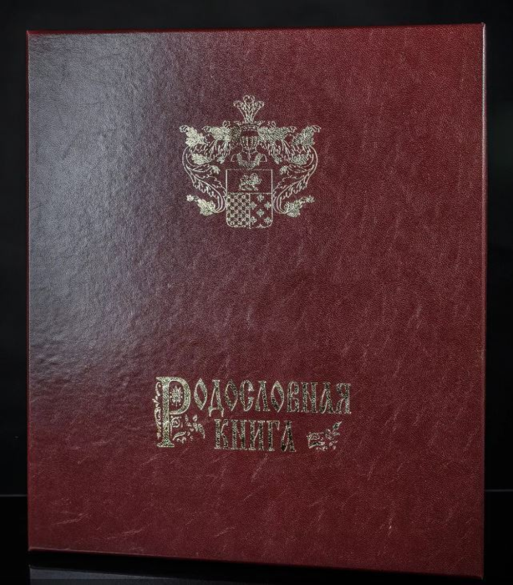 Большая семейная родословная книга "Дворянский герб", натуральная кожа (красная)