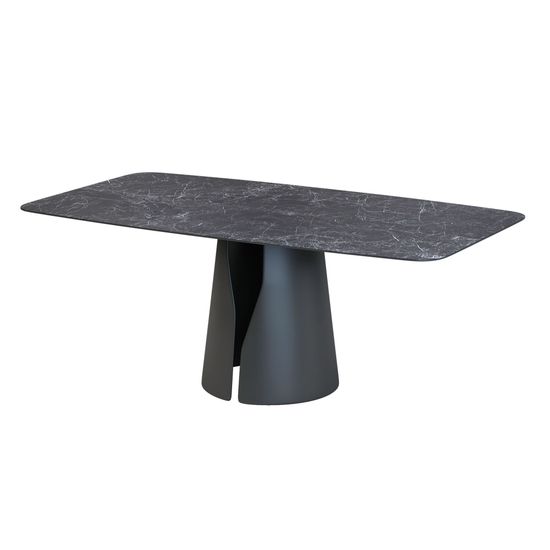 Стол овальный GIO 180, керамика матовая, черная