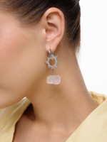 Серьги "Sun Stone" с розовым кварцем Silver