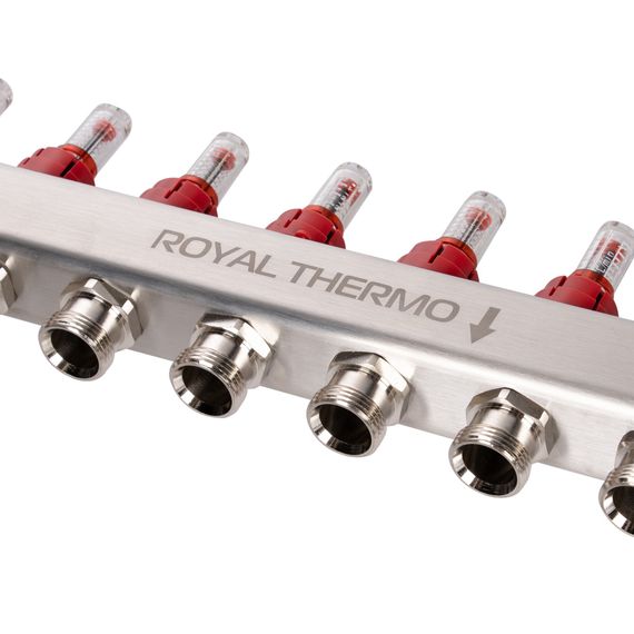 Коллектор Royal Thermo нерж. в сборе с расходомерами 1 ВР-3/4 НР с автомат. воздухоотвод-ми 6 вых. купить в Москве и Московской области по низкой цене с доставкой по России — (4) Коллектор Royal Thermo нерж. в сборе с расходомерами 1 ВР-3/4 НР с автомат. воздухоотвод-ми 6 вых. — (4)