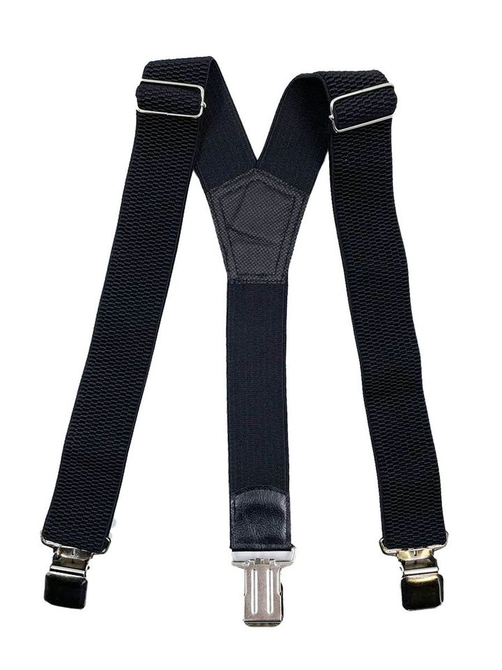 Подтяжки рифленые 40мм 3 крепления (черные)