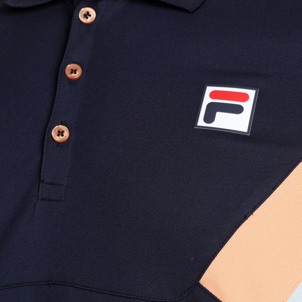 Мужское теннисное поло Fila Adrian Men - Dark Blue, Orange