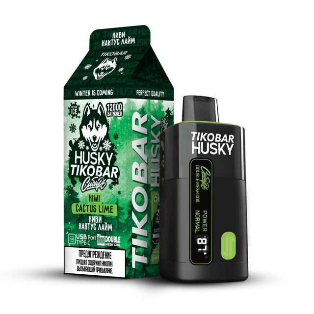 Одноразовый Pod Tikobar Husky Сибирь - Kiwi Cactus Lime (12000 затяжек)