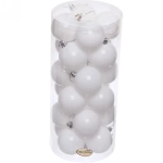 Новогодние шары 6 см (набор 24 шт) «Глянец», белый