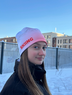 Шапка Skiing (бело-красная новая)