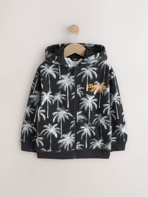 Толстовка с капюшоном на молнии для мальчика Next AG5-792, Черный