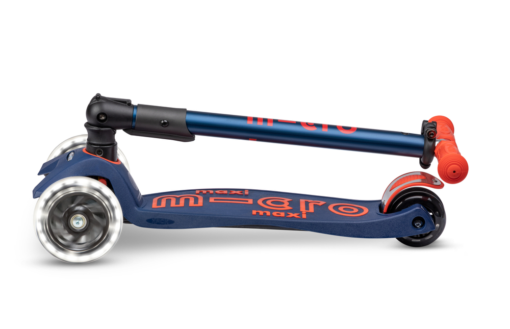 Самокат Maxi Micro Deluxe LED складной синий/красный