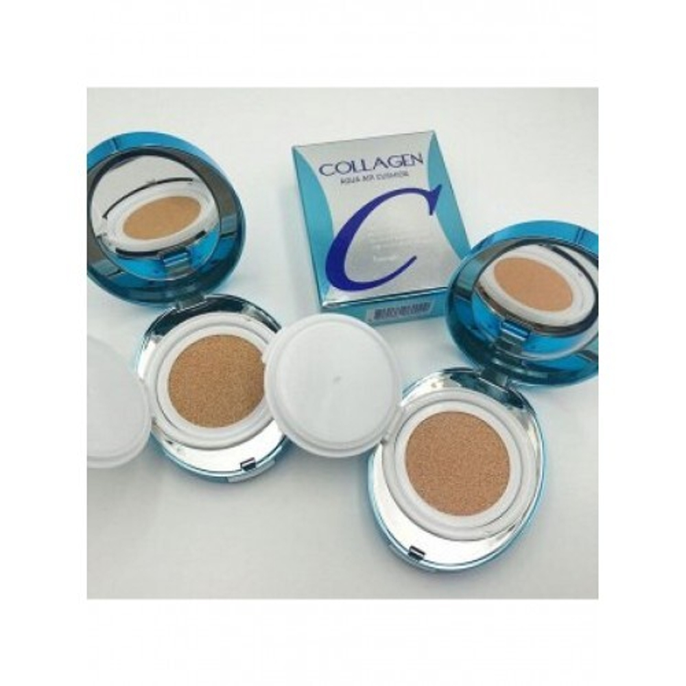 Enough collagen aqua air cushion увлажняющий кушон с коллагеном SPF50+/PA+++ № 21 натурально-бежевый