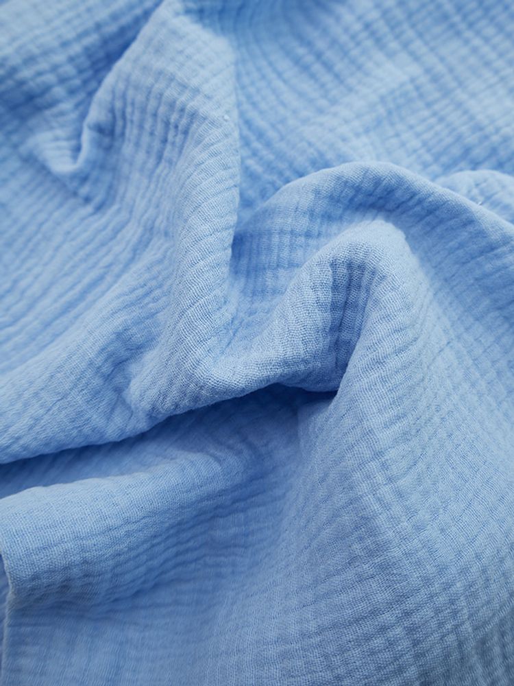 Ткань Муслин, 120 гр/м2, 100% хлопок, ш. 130 см, св.голубой