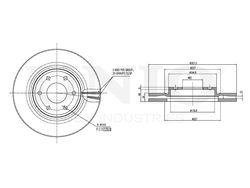 Диск тормозной передний UNIO BRD-20525