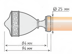 Карниз кованый для штор Версус d25 мм однорядный, цвет антик