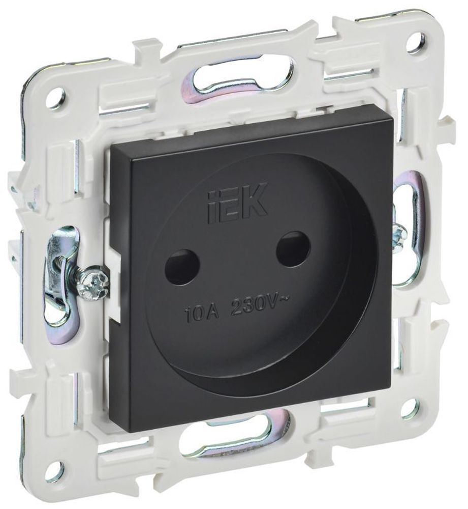 Розетка SKANDY 10А без заземл. защ. шторки SK-R01Bl черн. IEK SK-R13-10-K02 Розетка SKANDY 10А без заземл. защ. шторки SK-R01Bl черн. IEK SK-R13-10-K02