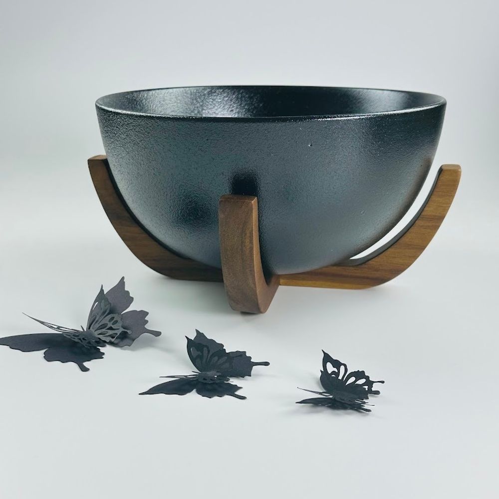 Lenardi 235-050 Салатник 23,5см на подставке BLACKWOOD в под.уп.(х6)Фарфор